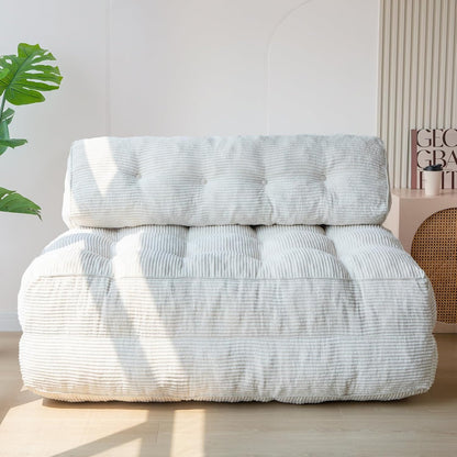 MAXYOYO Folding Sofa Bed, Convertible Sleeper Chair with Pillow Foldable Mattress with Back Support, Portable Fold Out Chair Bed Comfy Floor Sofa Lounge for Living Room Bedroom, Beige, Single