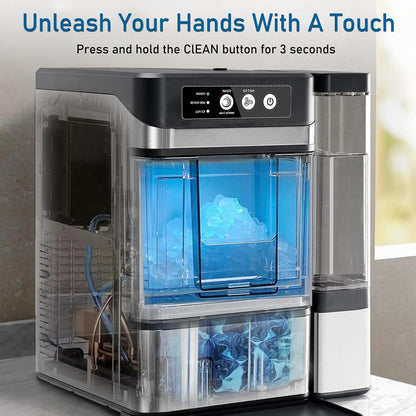 Large Capacity Ice Cube Maker, Quick Release Ice in 6 to 8 Minutes, with Side Water Tank, Ideal for Parties, Kitchen and Office