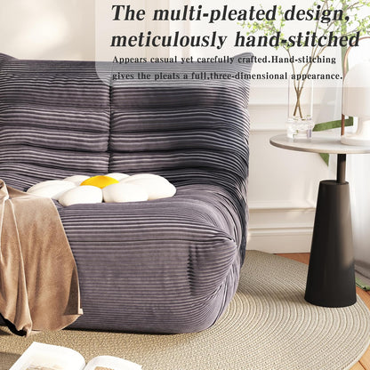 Swbvs Bean Bag Chair, Lazy Floor Sofa Couch for Adults and Kids, Fireside Chair with Ergonomic Design, Memory Foam Lounge Chair for Living Room Bedroom, Office, Grey