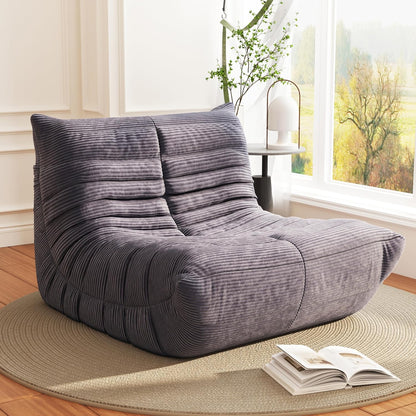 Swbvs Bean Bag Chair, Lazy Floor Sofa Couch for Adults and Kids, Fireside Chair with Ergonomic Design, Memory Foam Lounge Chair for Living Room Bedroom, Office, Grey